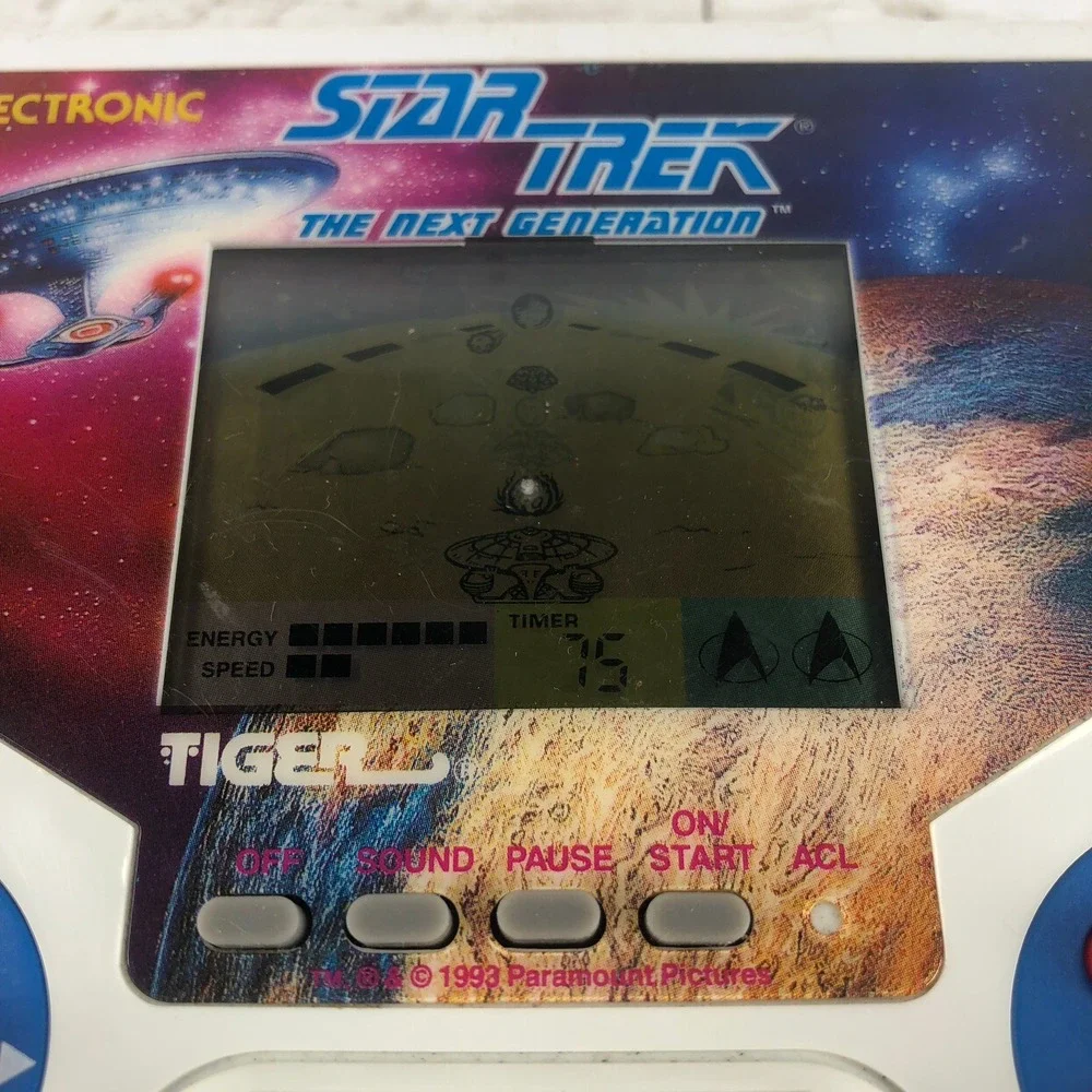 Vintage 1993 Tiger Electronics Star Trek The Next Generation Handheld LCD Game